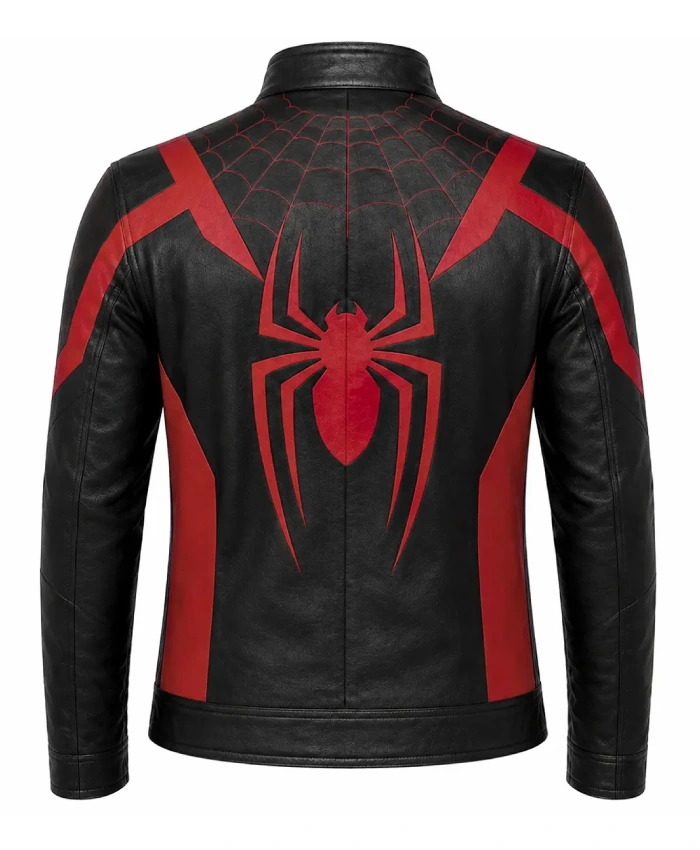 Spiderman Brand New Day 2026 Spider Web Black and Red Biker Leather Jacket