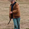 Brecken Merrill TV Series Yellowstone Tate Dutton Season 04 Brown Hooded Bomber Jacket