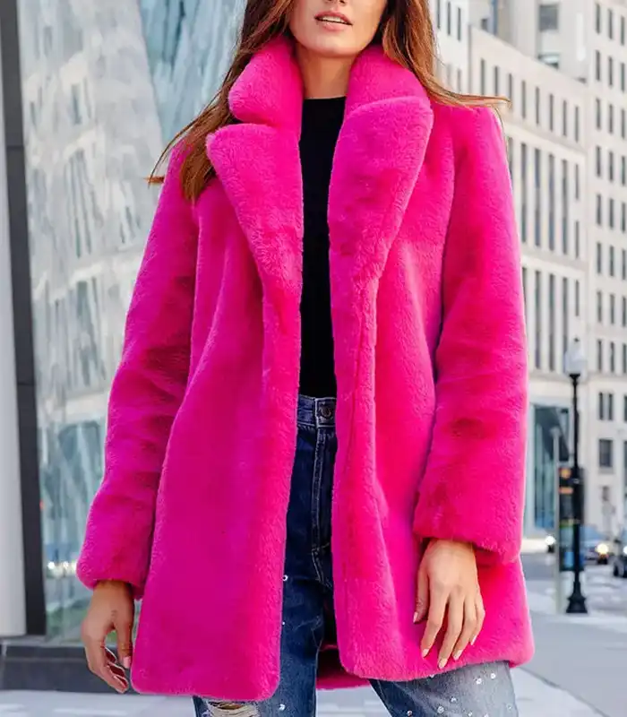 Briony Mink Fur Shocking Pink Coat