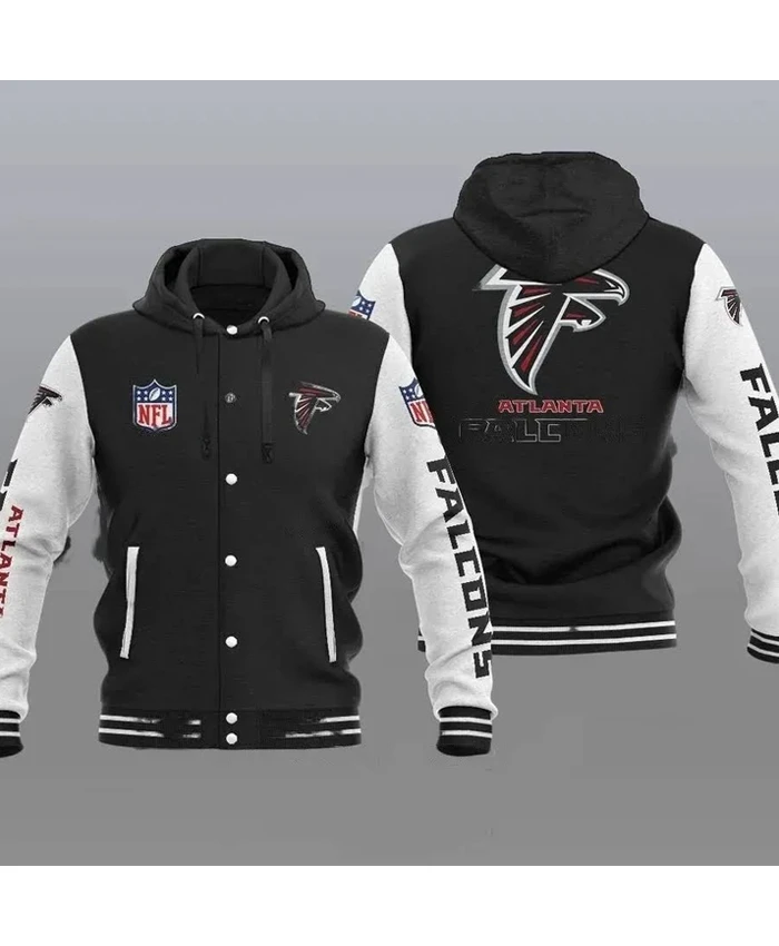 Buddy Atlanta Falcons Baseball Varsity Jacket With Hood