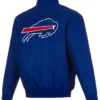 NFL Team Buffalo Bills Royal Poly-Twill Logo Printed Full Snap Varsity Jacket