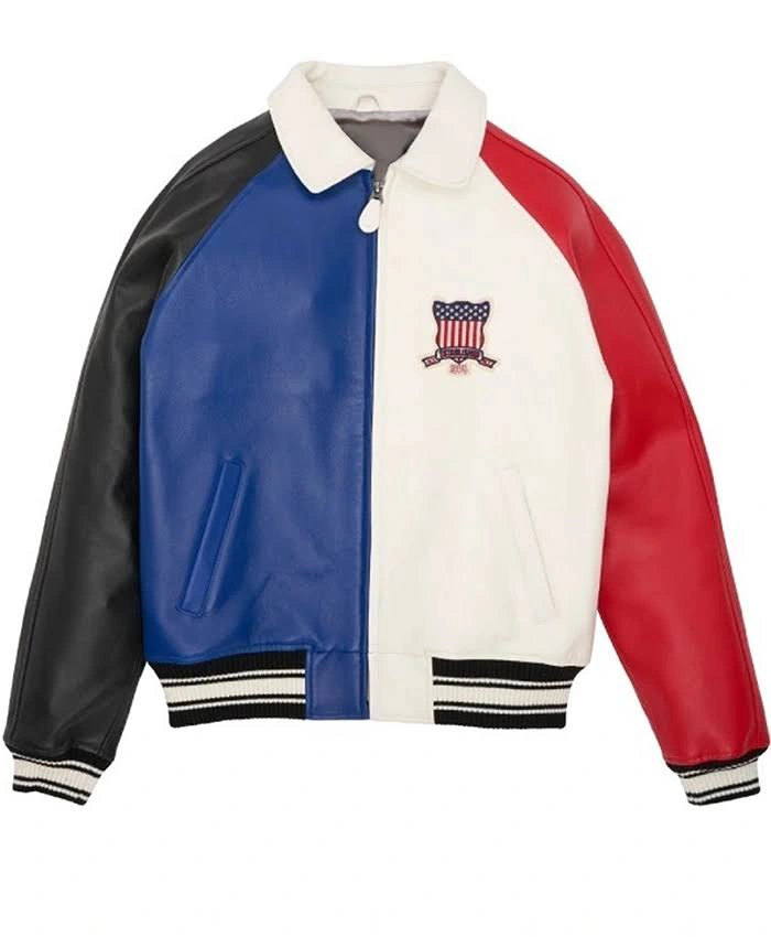 Leather Jacket Black USA Jacket - Image 2