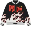 Buy Manga Series Dandadan Ken Takakura Prominent Flame Black Varsity Jacket