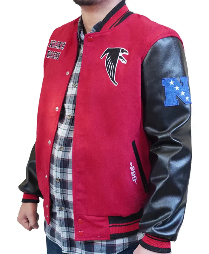 NFL Atlanta Falcons Red Varsity Jacket - Image 5