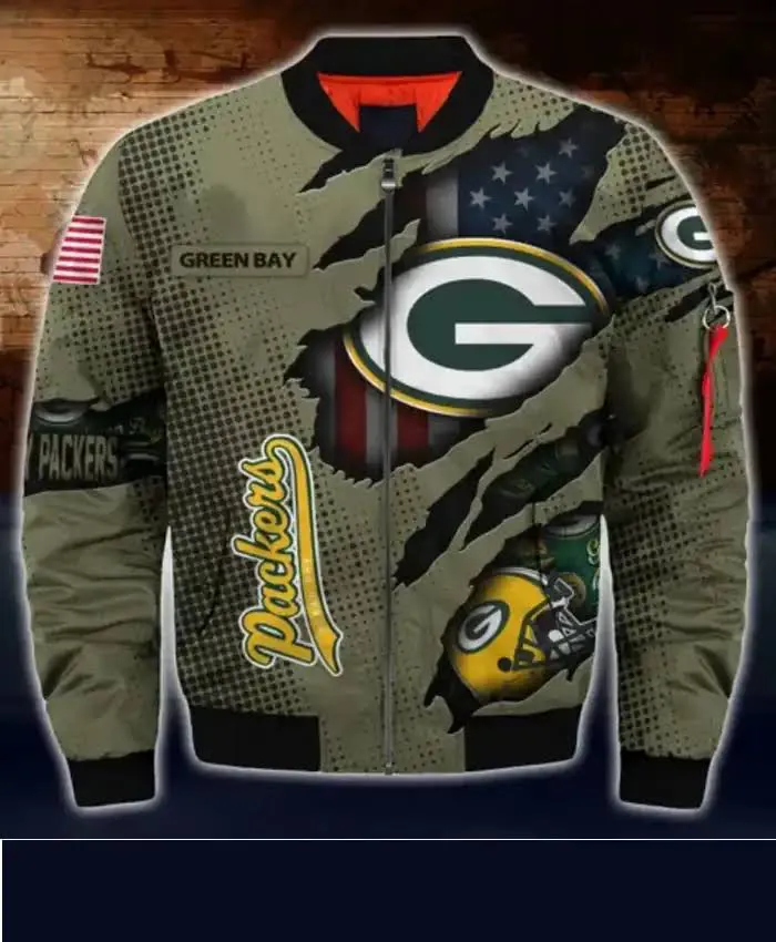 Buy NFL Team Green Bay Packers Bomber Jacket