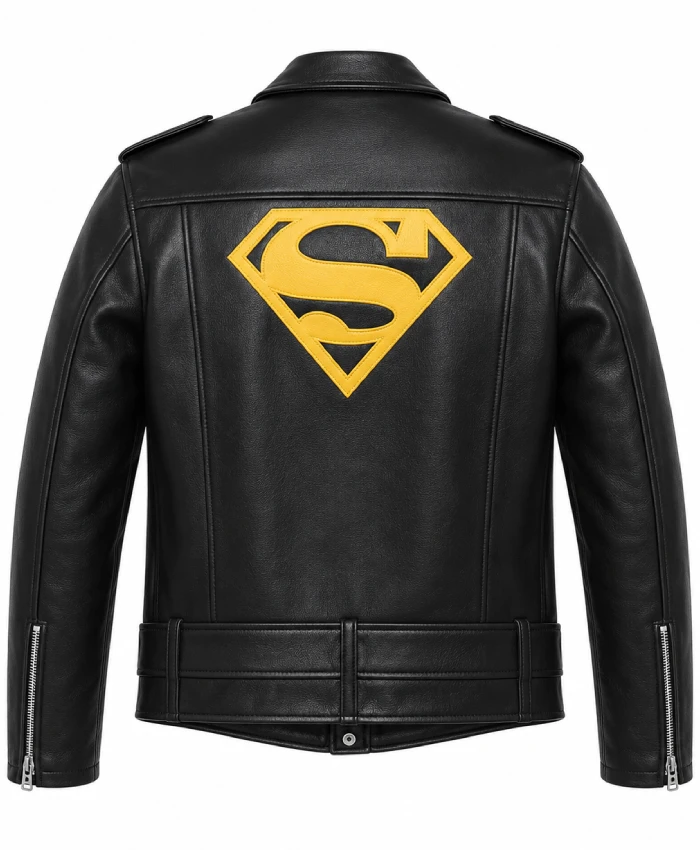 Superboy Comic Black Leather Jacket - Image 2