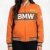 Buy Now Kith x Bmw Orange Zip Up Varsity Jacket For Sale