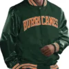 Buy Now Starter Miami Hurricanes Bomber GreenOrange Satin Jacket
