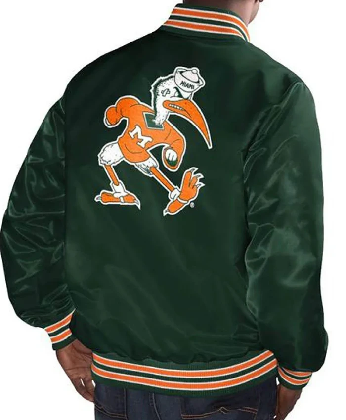 Buy Now Starter Miami Hurricanes Bomber Orange Satin Jacket