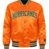 Buy Now Starter Miami Hurricanes Orange Satin Jacket