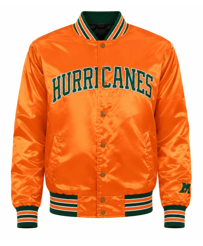 Buy Now Starter Miami Hurricanes Orange Satin Jacket