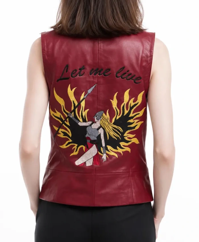 Buy Resident Evil Claire Redfield Maroon Leather Vest