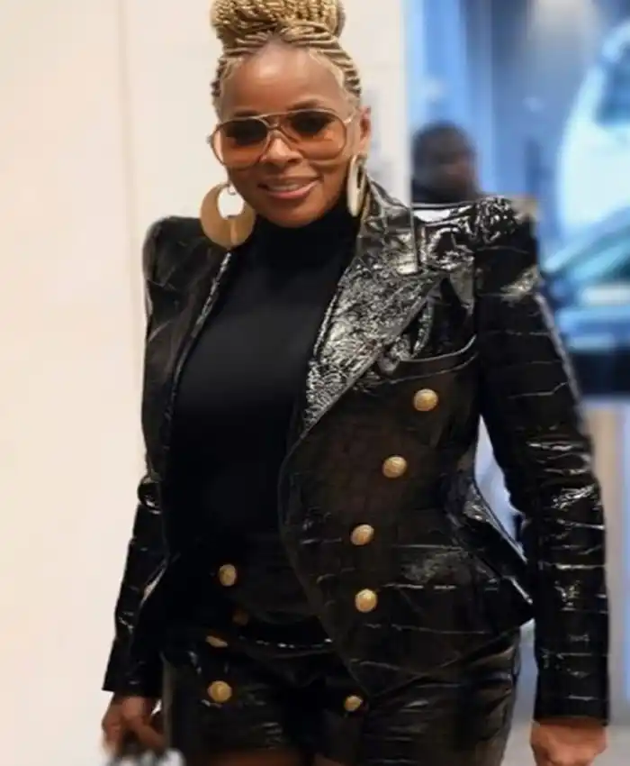 CBS Mornings Mary J. Blige Black Leather Blazer
