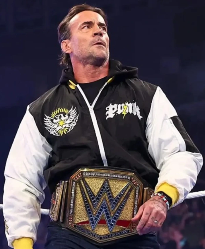 CM Punk WWE SmackDown Black Nexus Hooded Bomber Jacket
