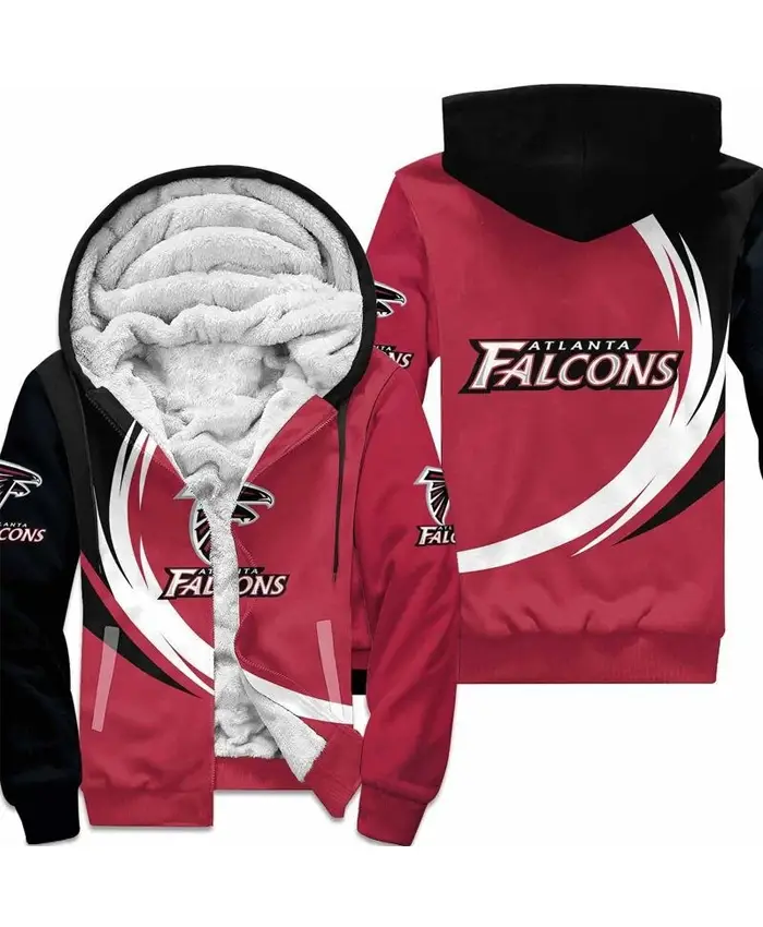 Calvin Atlanta Falcons Printed Hooded Jacket With Faux Fur