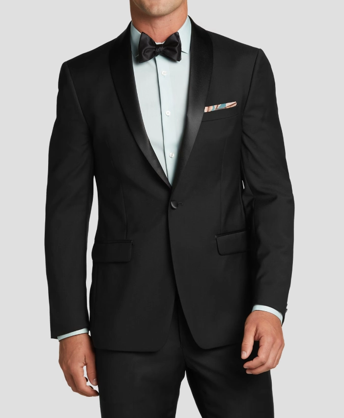Calvin Klein Mens Black Modern Fit Tuxedo