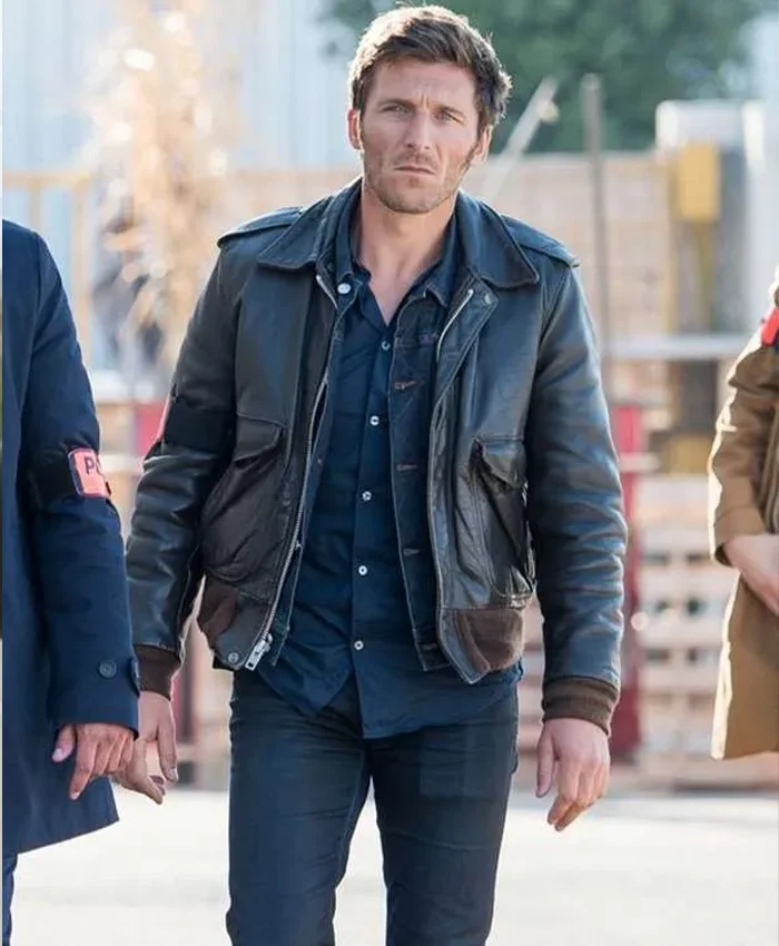 Candice Renoir Franck Davenne Black Bomber Leather Jacket
