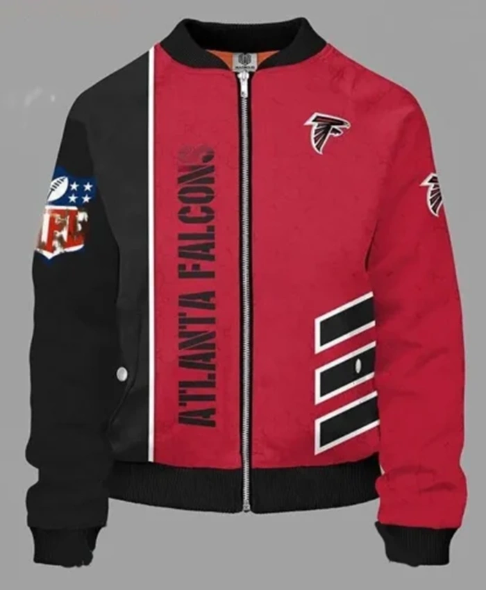 Carlie Atlanta Falcons Red And Black Bomber Jacket