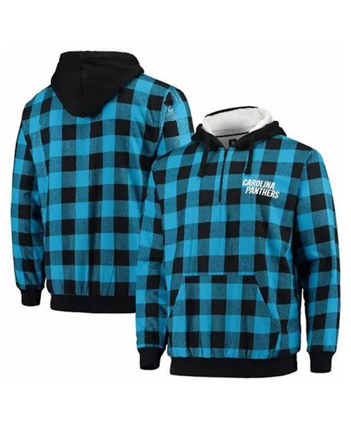 Carolina Panthers Sherpa Flannel Pullover Jacket