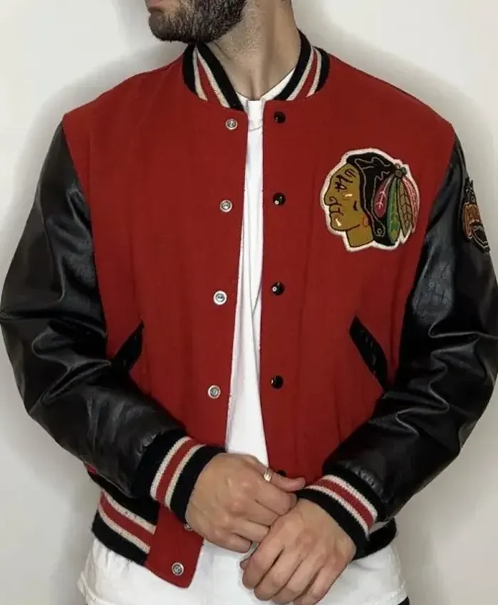 Chicago Blackhawks Campbell Letterman Varsity Jacket