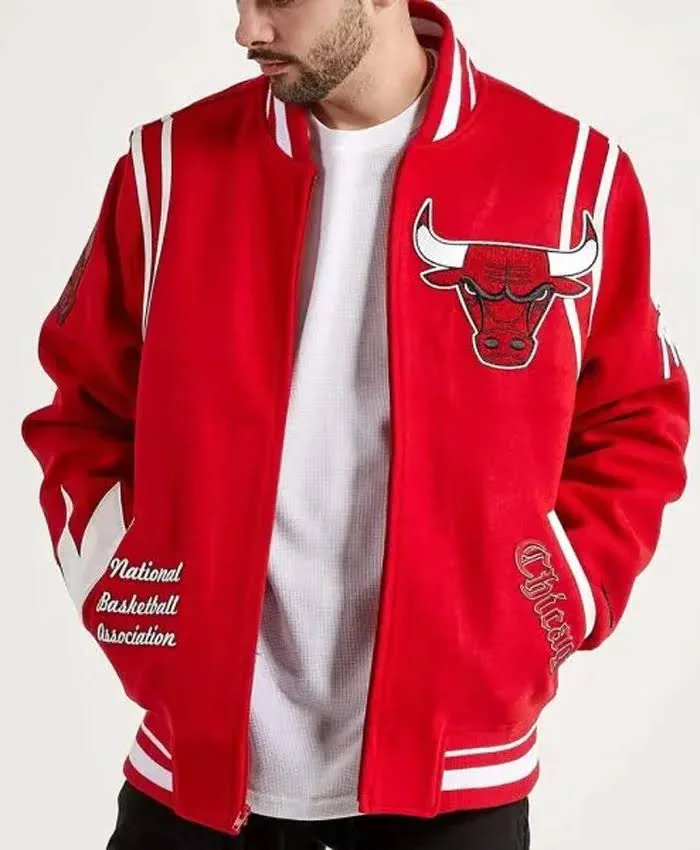 Chicago Bulls 6X Champs NBA Red Bomber Jacket 1