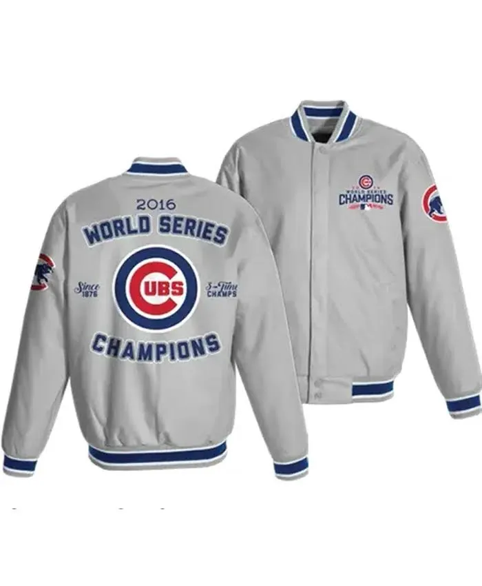 Chicago Cubs 2016 World Series Grey Jacket