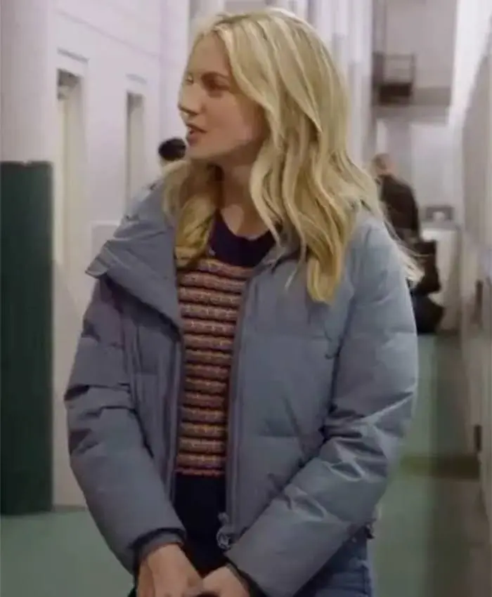 Chicago Fire S12 Sylvie Brett Grey Puffer Jacket