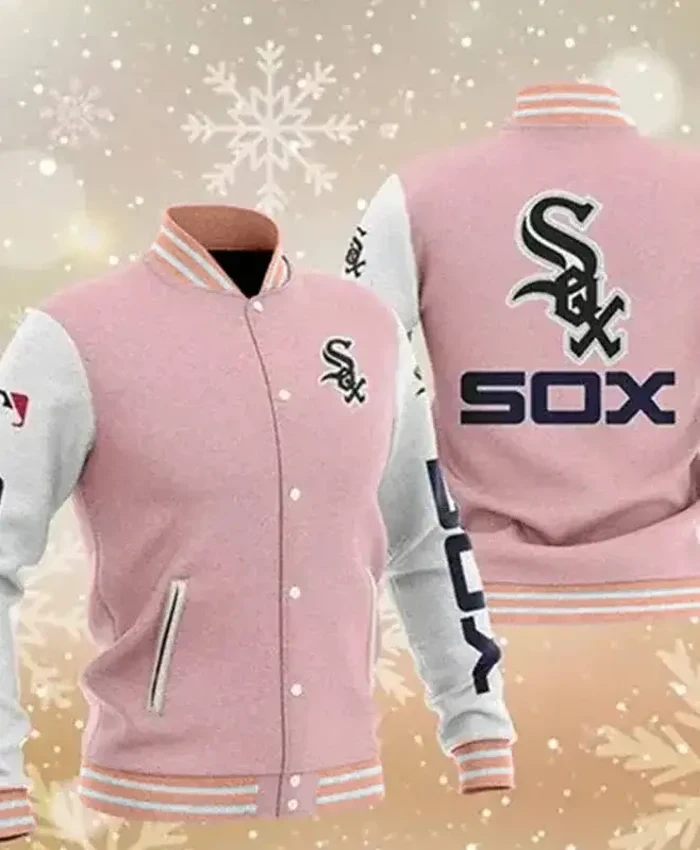 Chicago White Sox Pink Letterman Varsity Jacket