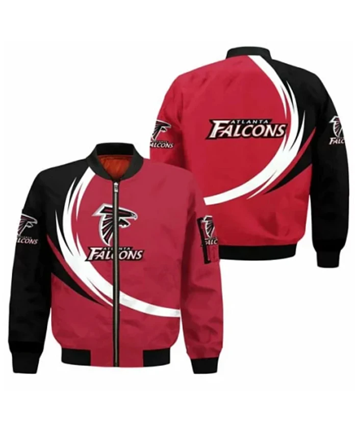 Chris Atlanta Falcons Graphic Curve Design Bomber Jacket