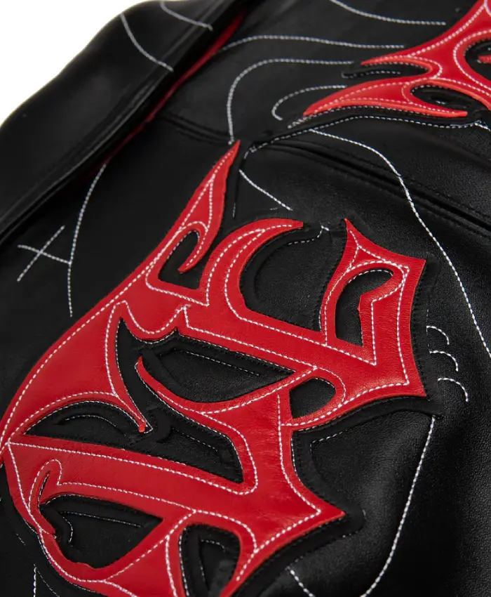 Chris Brown Auracles x Pelle Pelle Topography Black Leather Bomber Jacket