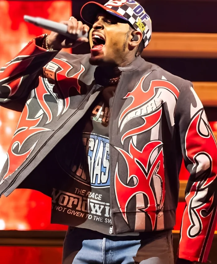 Chris Brown Tycoon Music Festival Flame Jacket for men