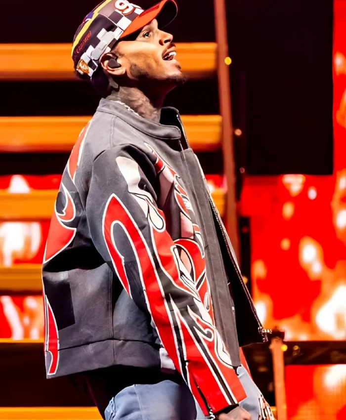 Chris Brown Tycoon Music Festival Flame Jacket