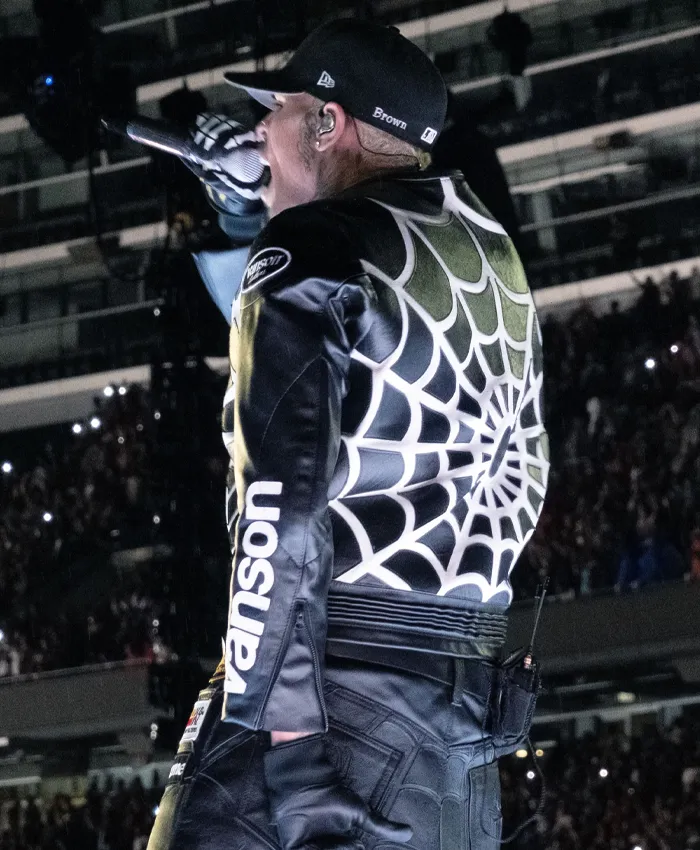Chris Brown Vanson Leathers x Supreme Spider Man Black Jacket