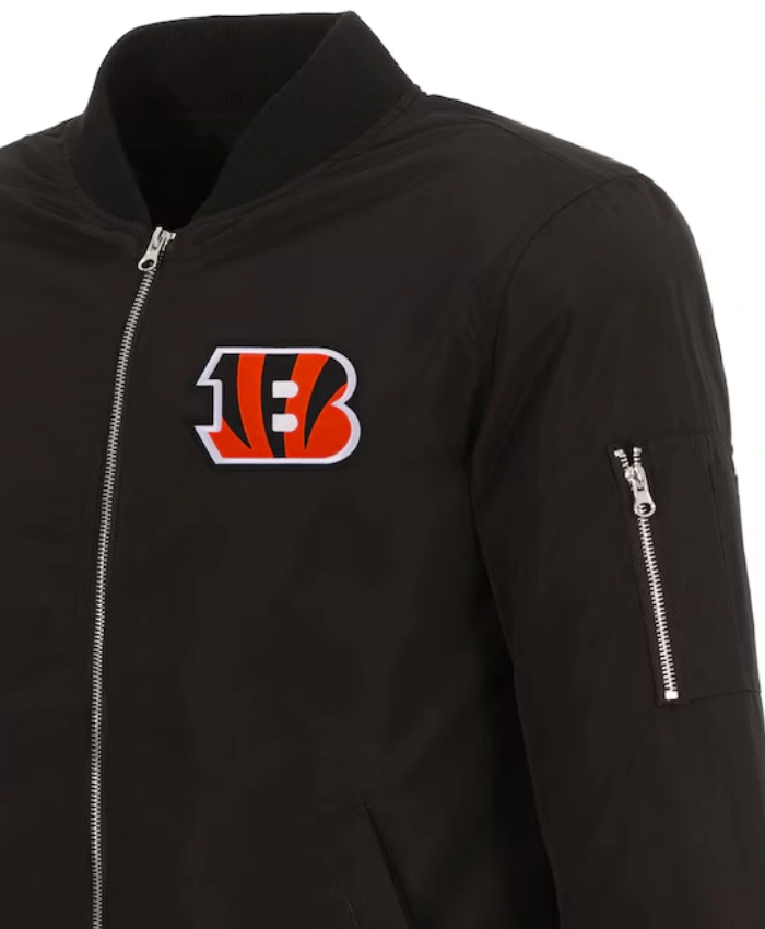 Cincinnati Bengals NFL Pro Line Full-Zip Lightweight Black Bomber Jacket