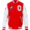 Classic Ohio State University Red Varsity Jacket