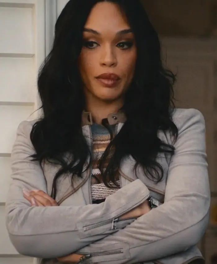 Clipped 2024 Cleopatra Coleman Grey Zip Up Jacket