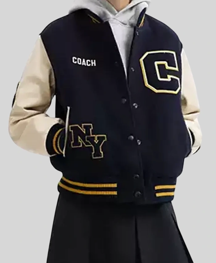Coach Wool Navy Varsity Jacket