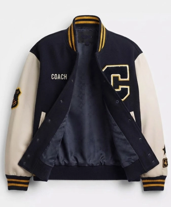 Coach Wool with Leather Varsity Jacket