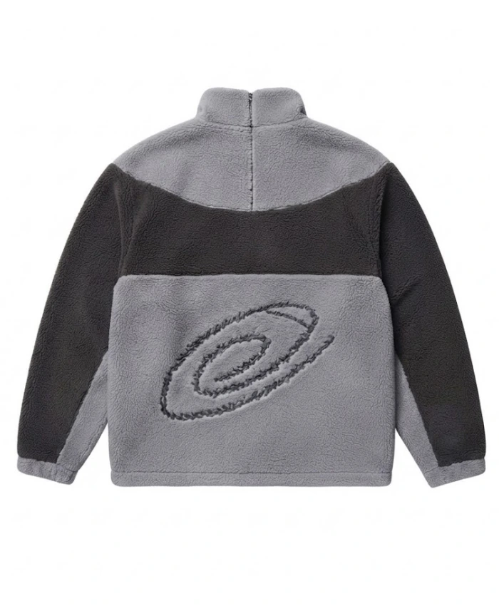Cozmoz x Reversible Grey and Brown Fleece Jacket