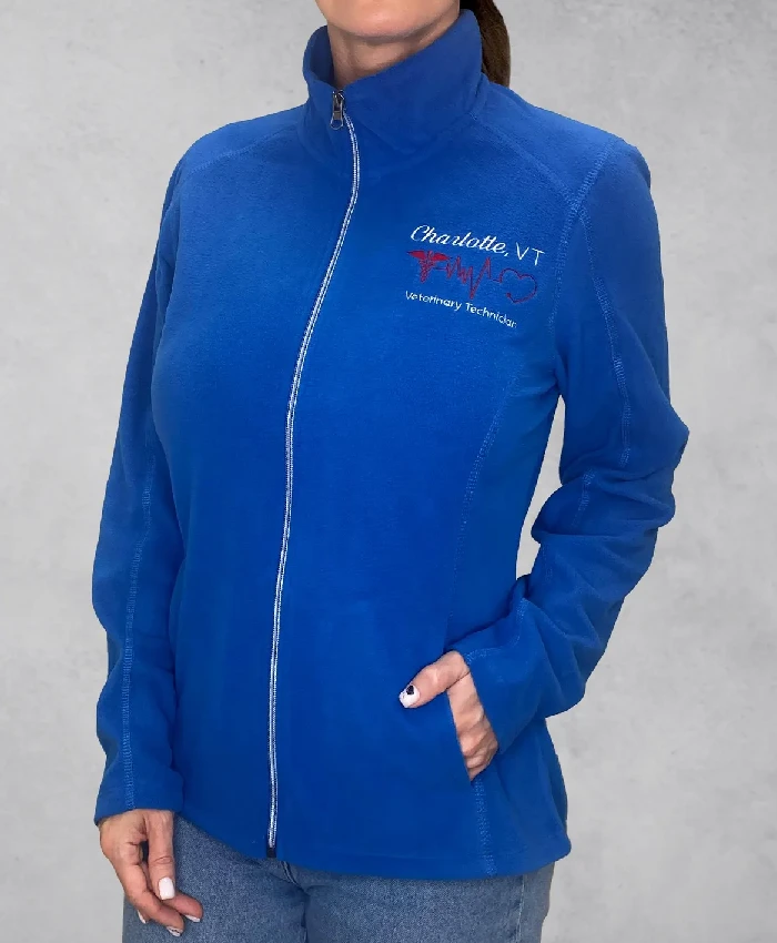 Custom Embroidered Assistant Personalized Nurse Fleece Blue Jacket