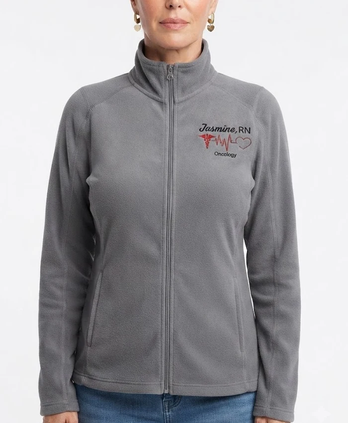 Custom Embroidered Assistant Personalized Nurse Grey Fleece Jacket