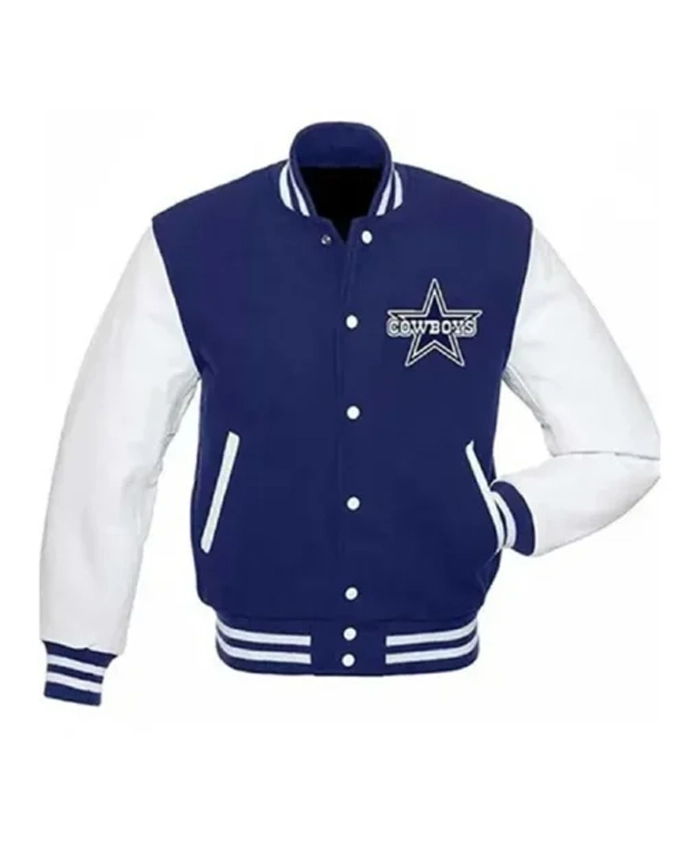 Dallas Cowboys Blue And White Varsity Jacket