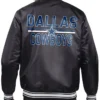 NFL Dallas Cowboys Starter Team Logo Printed Full Snap Black Satin Jacket for Men