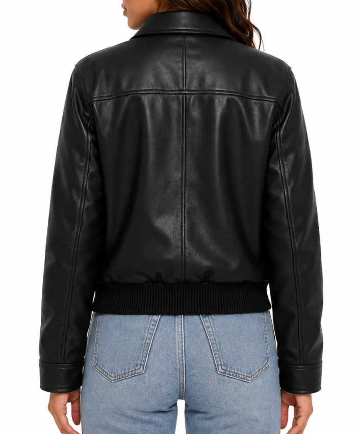 Dani Imbert Mini TV Series Olivia Attwood The Price of Perfection S3 Black Bomber Leather Jacket