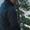 Danny Huston Drama Series Yellowstone Season 03 Dan Jenkins Zip Up Kangaroo Pocket Navy Blue Cotton Jacket