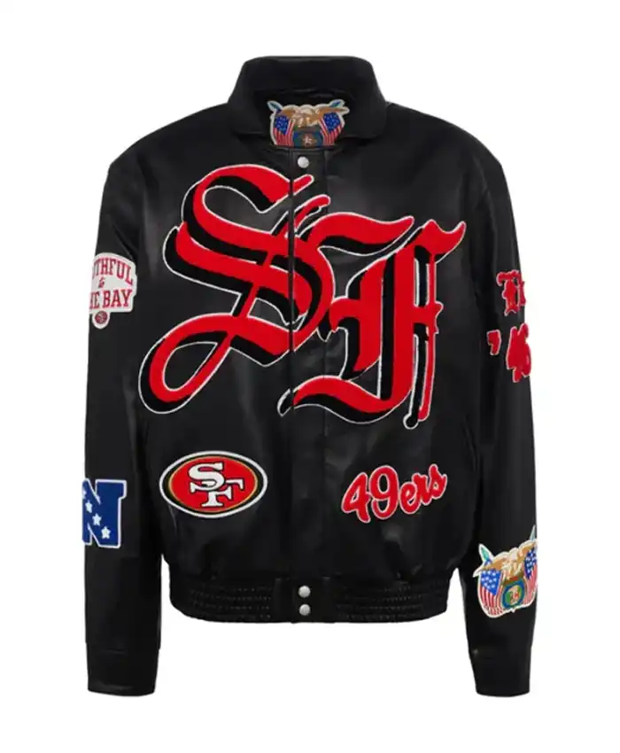 Dean Grady San Francisco 49ers Black Leather Jacket