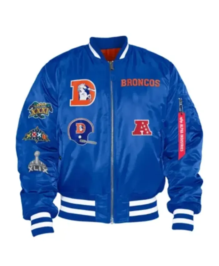 Denver Broncos Brant Blue Bomber Jacket