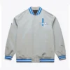 Detroit Lions Silver Vintage Logo Double Down Satin Jacket