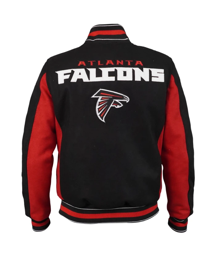 Dewey Team Atlanta Falcons Black Varsity Jacket - Image 2