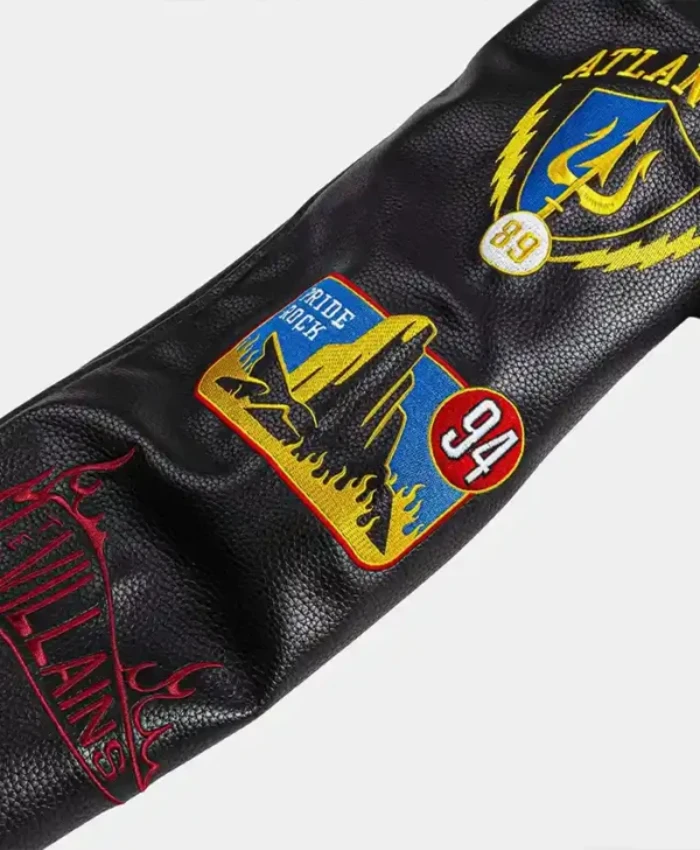 Disney Villains x Shoe Palace Video Vault Black Leather Varsity Jacket
